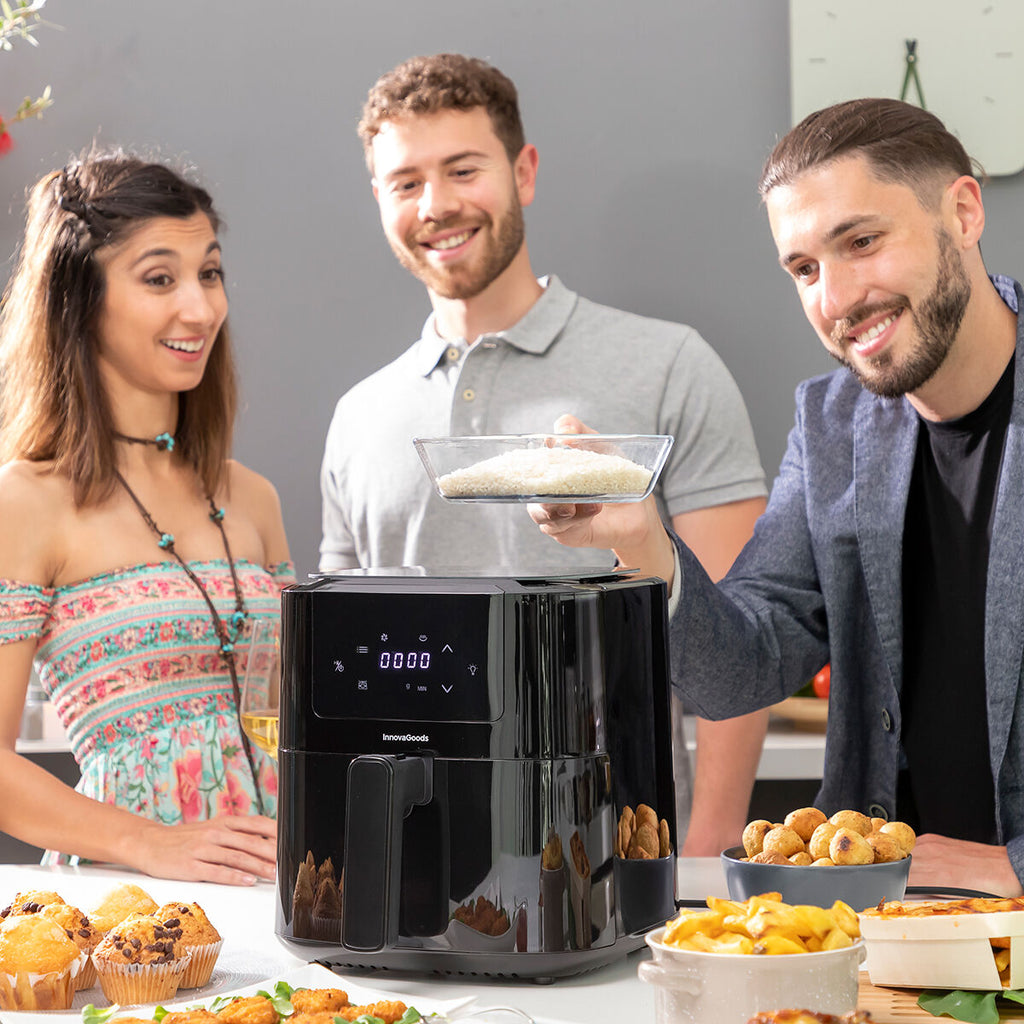 Pack Freidora de Aire con Báscula y Cesta de Silicona Plegable para Freidora de Aire InnovaGoods