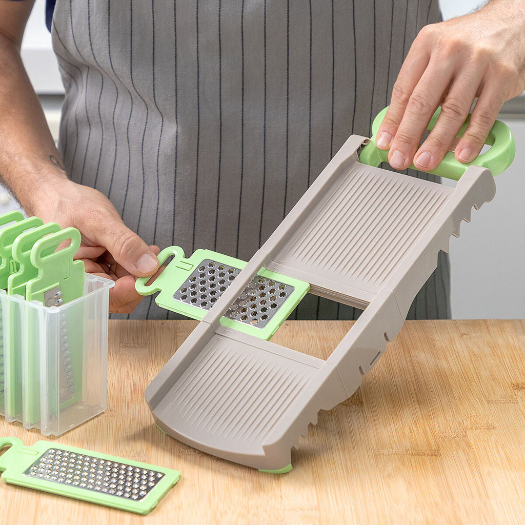Pack Cortador de Verduras en Espiral y Mandolina-Rallador Plegable 6 en 1 InnovaGoods