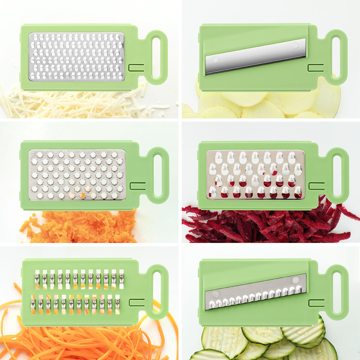 Pack Cortador de Verduras en Espiral y Mandolina-Rallador Plegable 6 en 1 InnovaGoods