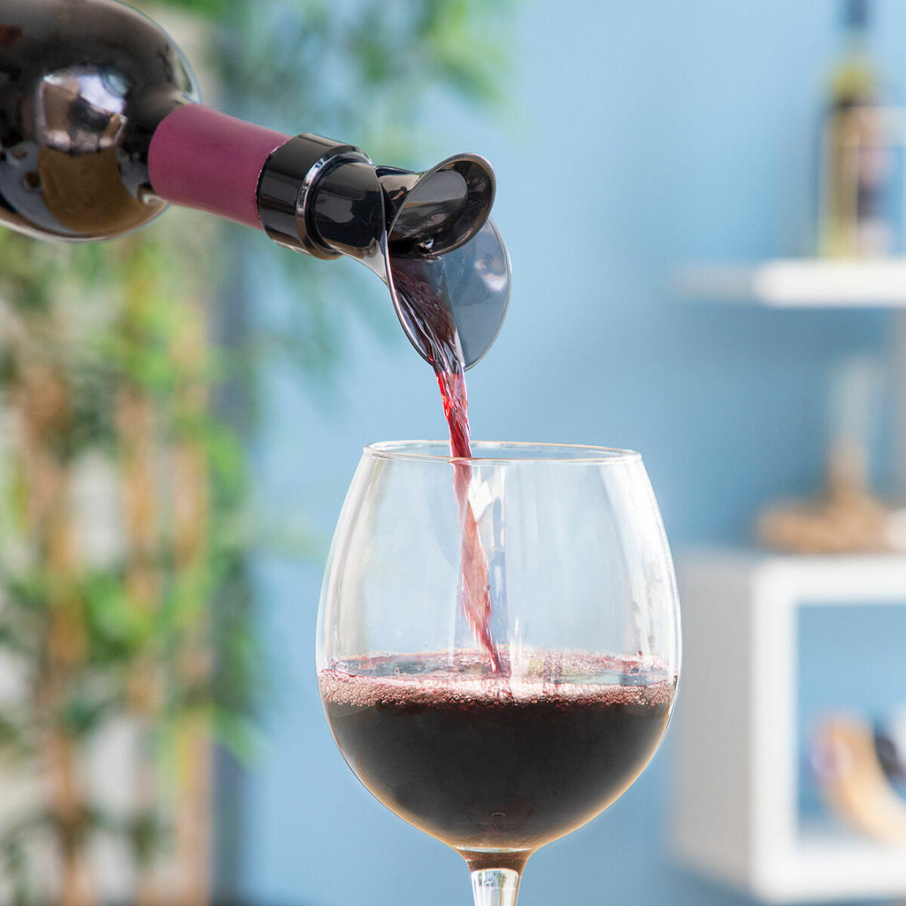 Pack Sacacorchos Eléctrico para Botellas de Vino y Tapón Dispensador Aireador de Vino 2 en 1 InnovaGoods