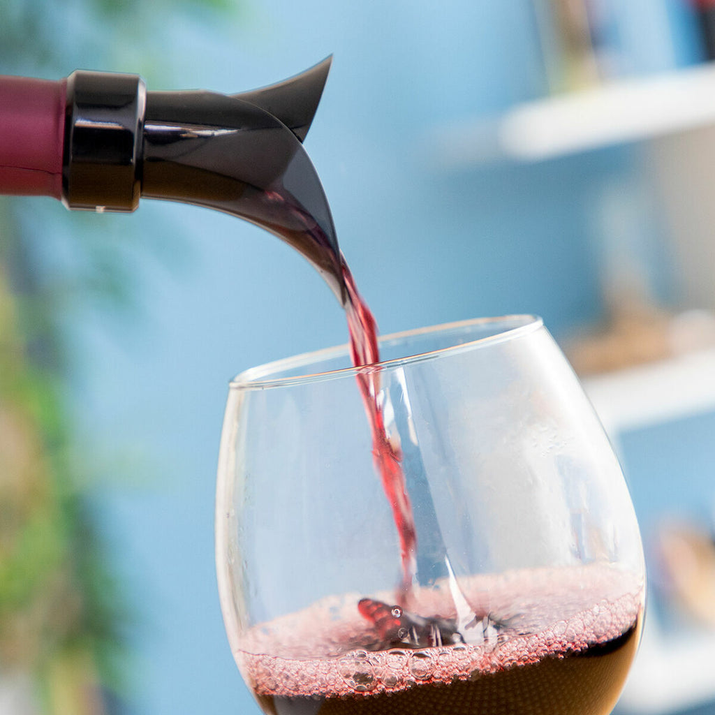 Pack Sacacorchos Eléctrico para Botellas de Vino y Tapón Dispensador Aireador de Vino 2 en 1 InnovaGoods