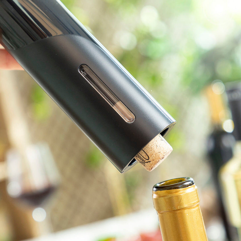 Pack Sacacorchos Eléctrico para Botellas de Vino y Tapón Dispensador Aireador de Vino 2 en 1 InnovaGoods