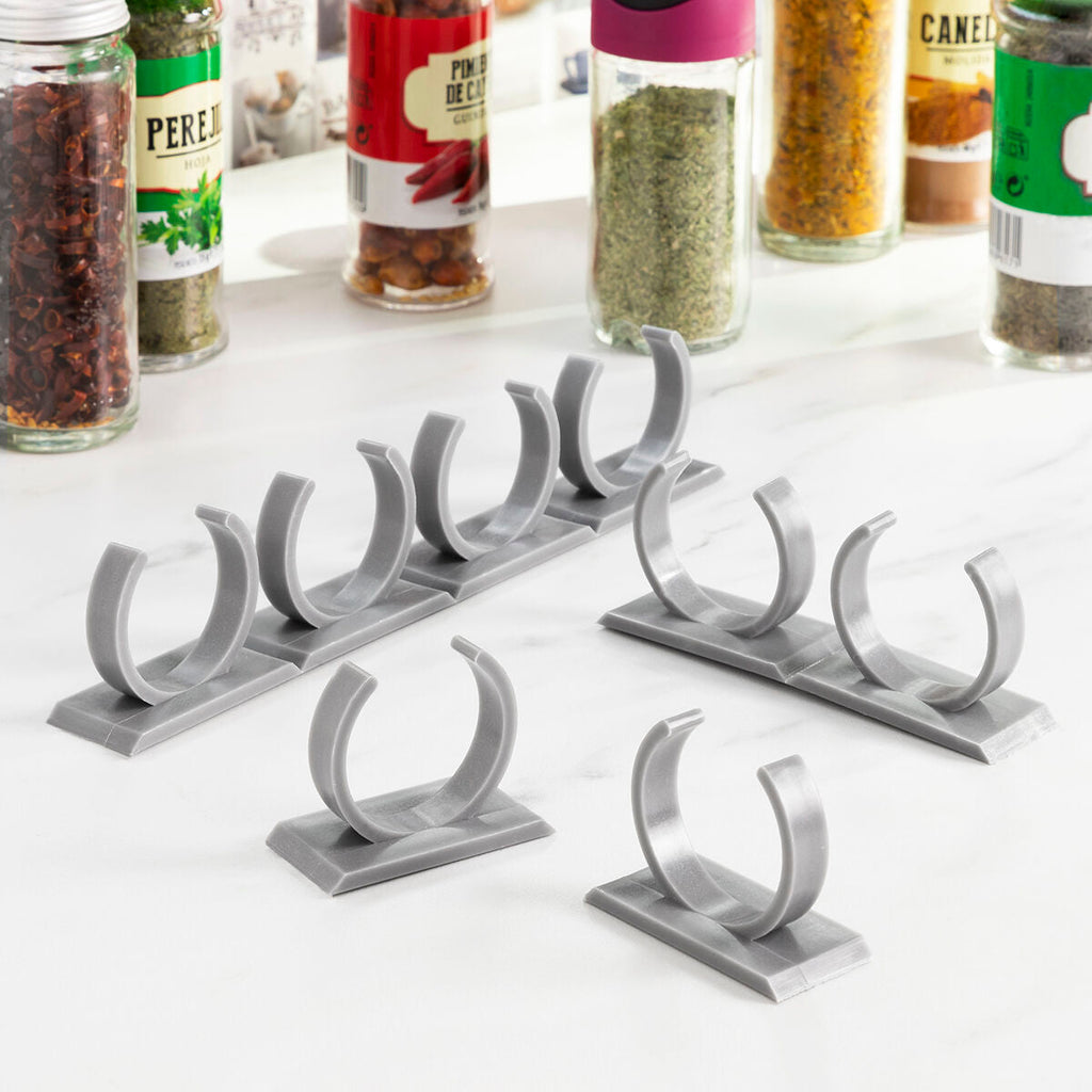 Pack Set de 3 Soportes Adhesivos para Tapas de Cocina y Organizador de Especias Adhesivo y Divisible y Recipientes de Cocina Adh
