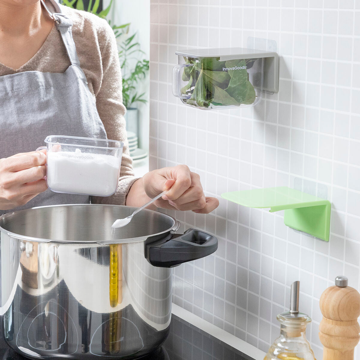 Recipientes de Cocina Adhesivos Extraíbles Handstore InnovaGoods 2 Unidades