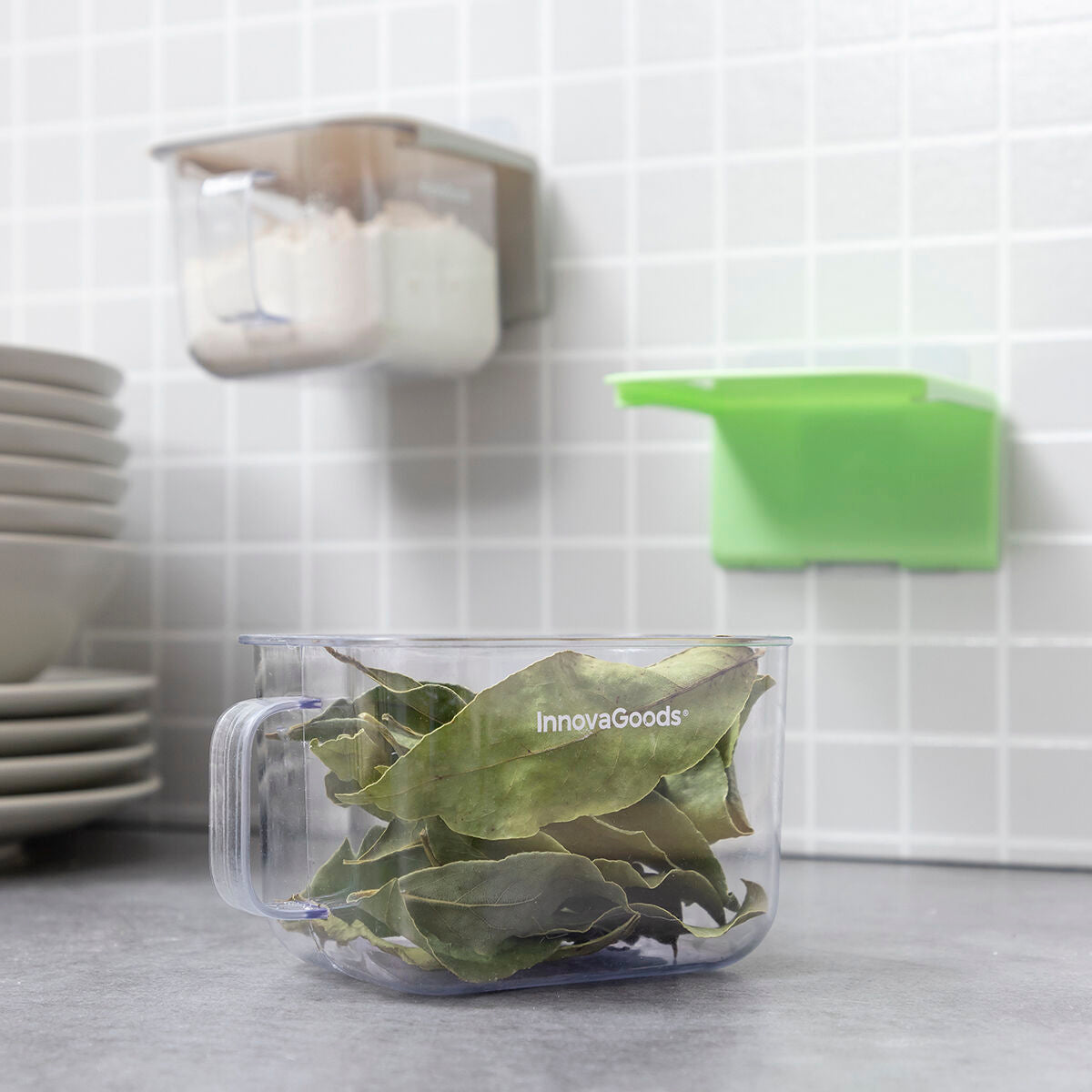 Recipientes de Cocina Adhesivos Extraíbles Handstore InnovaGoods 2 Unidades