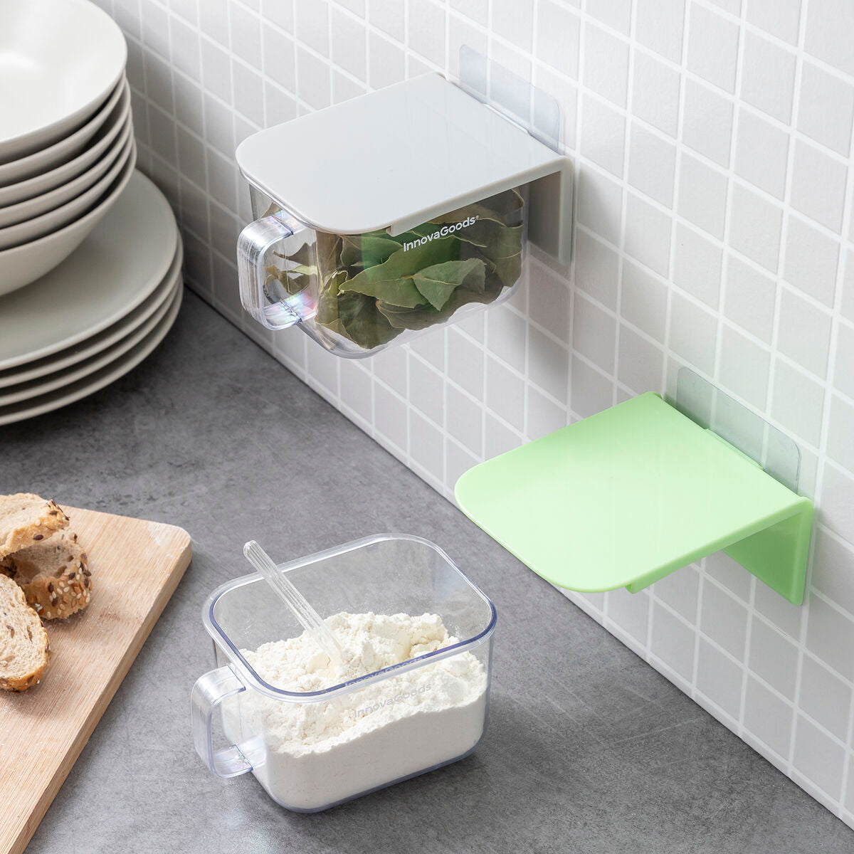 Recipientes de Cocina Adhesivos Extraíbles Handstore InnovaGoods 2 Unidades