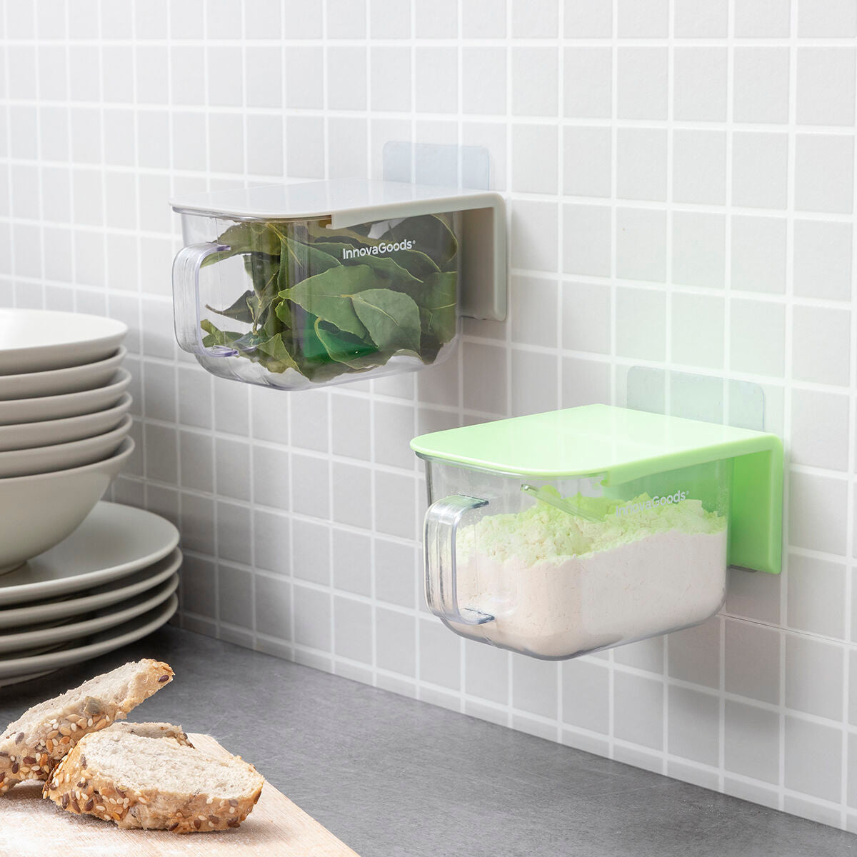 Recipientes de Cocina Adhesivos Extraíbles Handstore InnovaGoods 2 Unidades