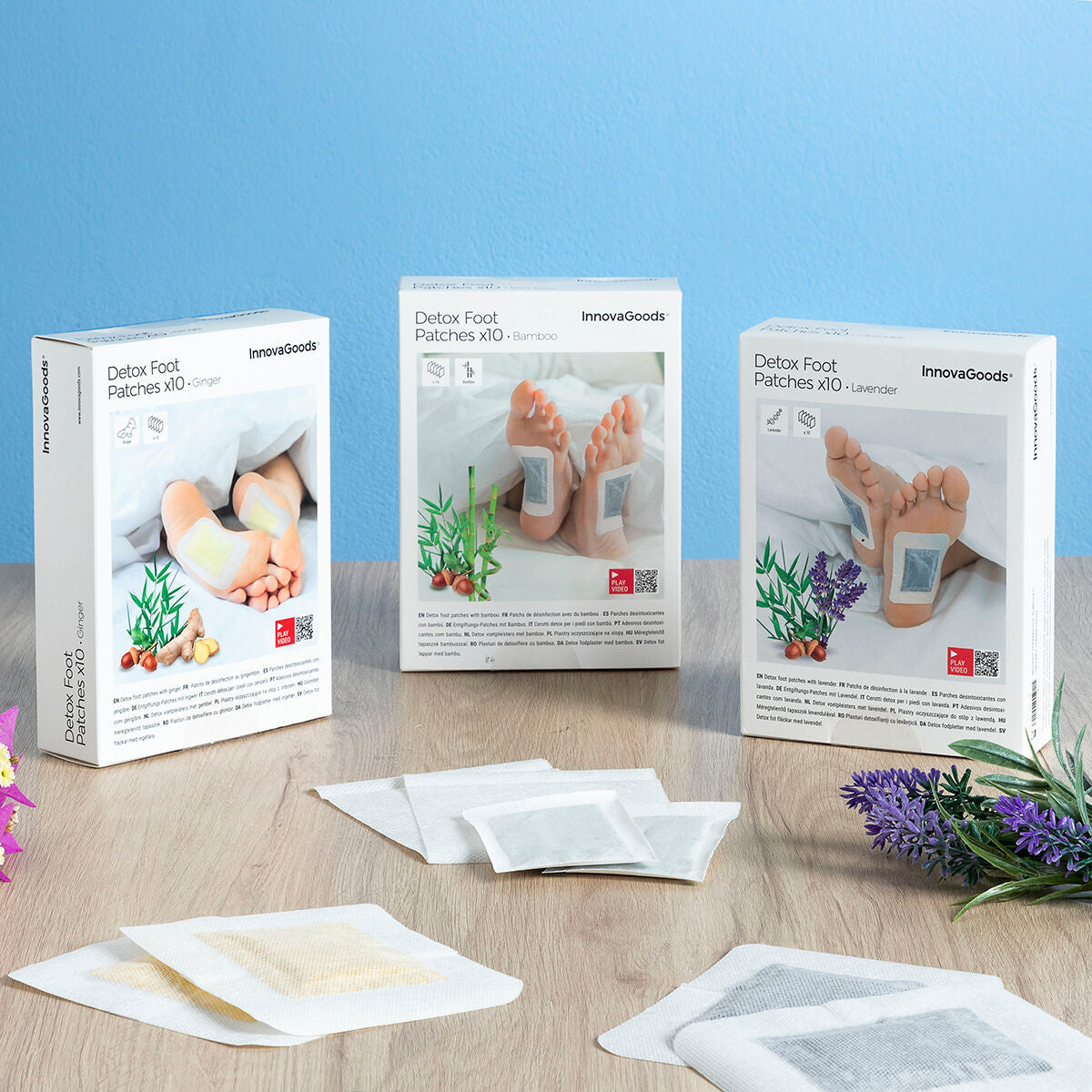 Parches Desintoxicantes para Pies Lavender InnovaGoods 10 Unidades