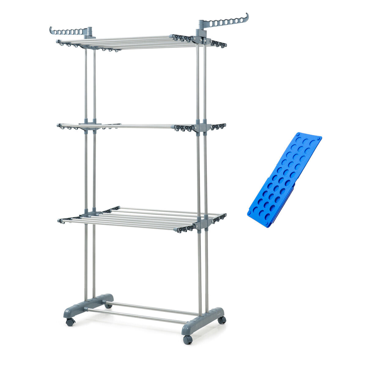 Pack Tendedero Plegable Vertical con Ruedas y Doblador de Ropa InnovaGoods
