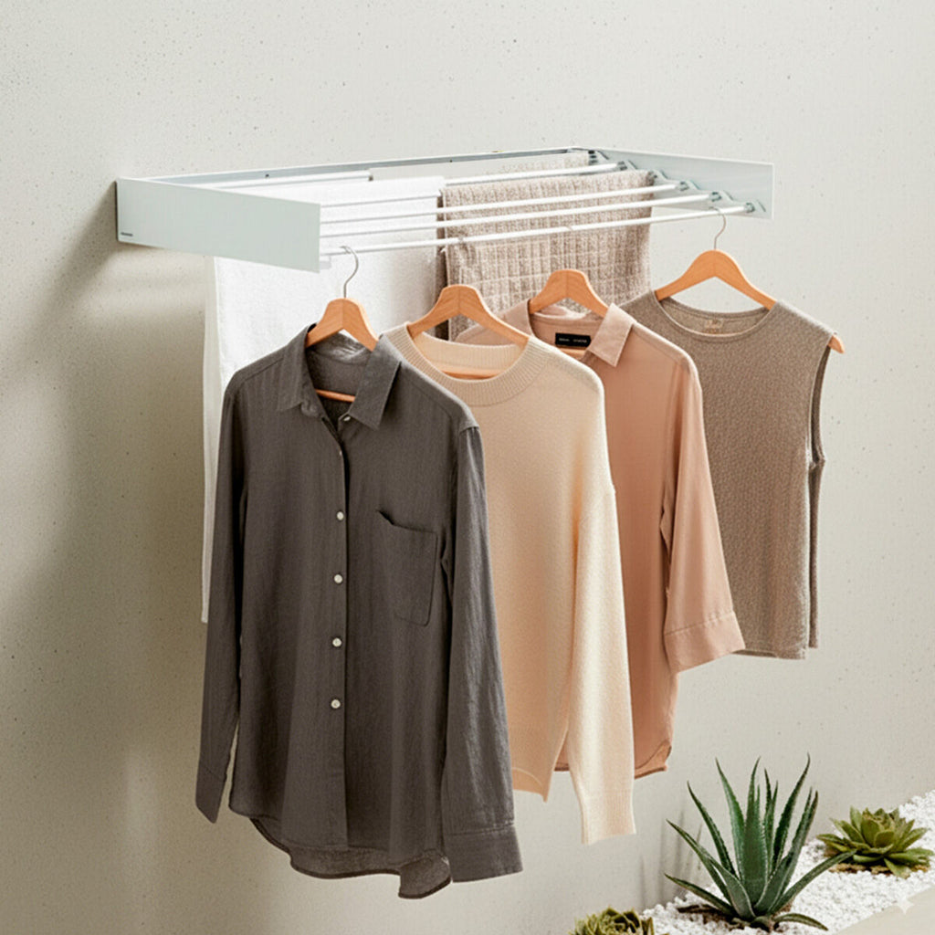 Tendedero de Pared Plegable Extensible Retráctil Dryva 100 InnovaGoods